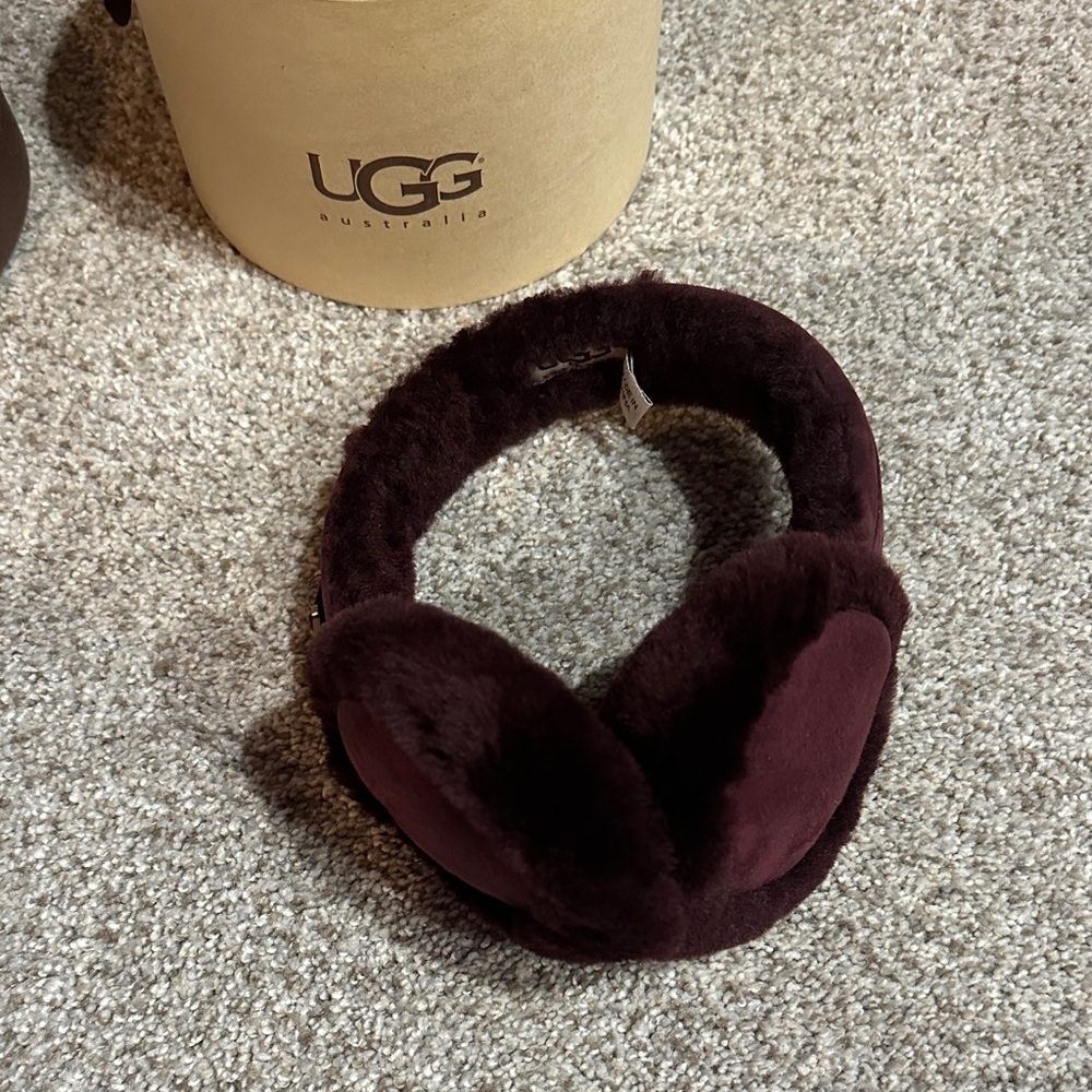 UGG Dark Burgundy Shearling Earmuffs